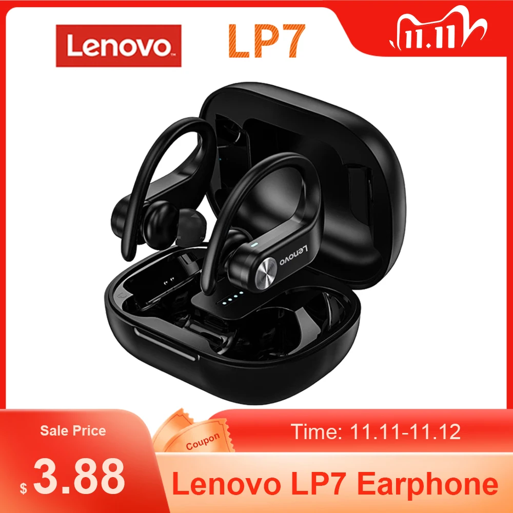 

Оригинальные Водонепроницаемые беспроводные наушники Lenovo LP7 Bluetooth 5,0, наушники с двойным микрофоном, Спортивная гарнитура с зарядным боксом