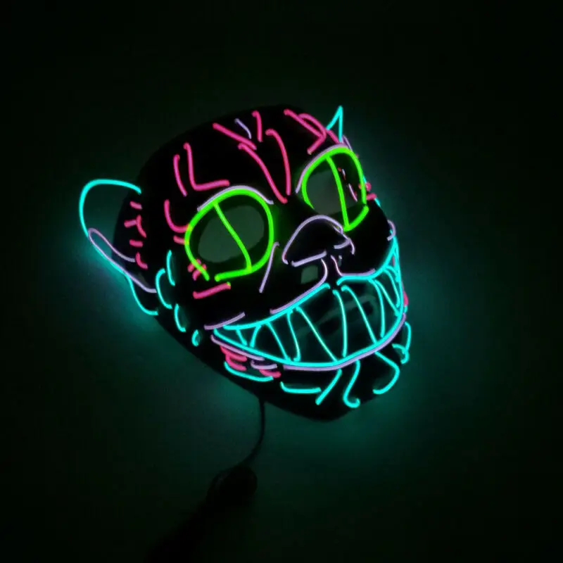 Светодиодная световая маска страшное улыбающееся лицо Rave очистка фестиваль