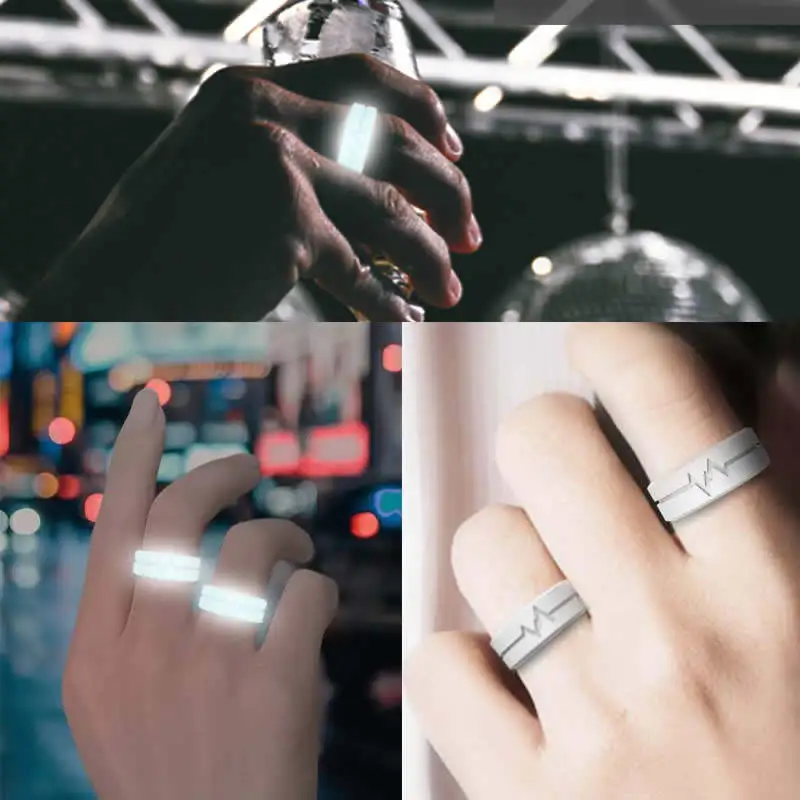 Креативное светящееся Силиконовое кольцо для самозащиты женщин мужчин вечерние