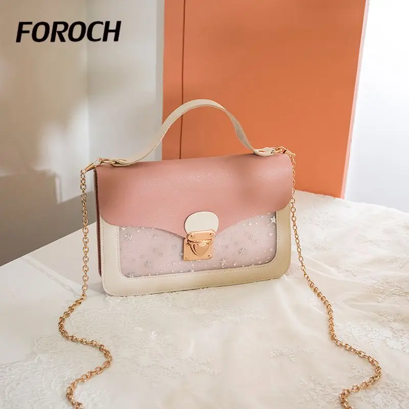 FOROCH модные маленькие сумки через плечо для женщин 2019 Мини PU Звезда сумка девочек