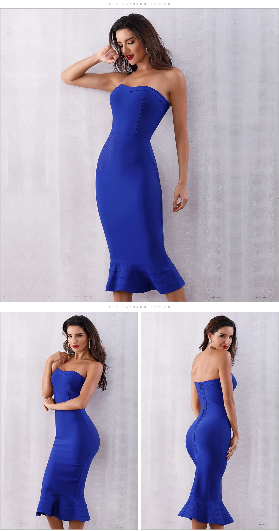 Seamyla знаменитостей Бандажное платье для женщин бодикон Vestidos Лето без бретелек сексуальное вечернее платье Русалка Клубное платье для вечеринки платья