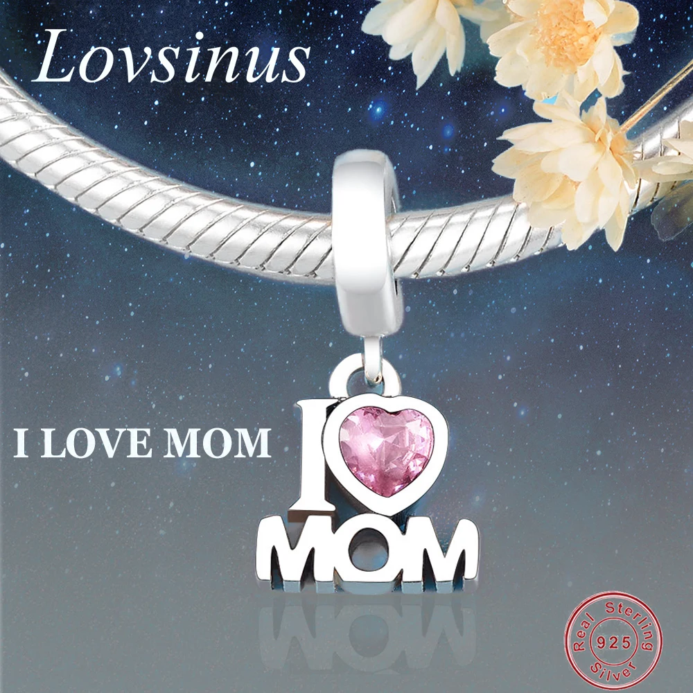 Подходят для береклей европейские Оригинальные 925 Серебряные буквы LOVE MOM