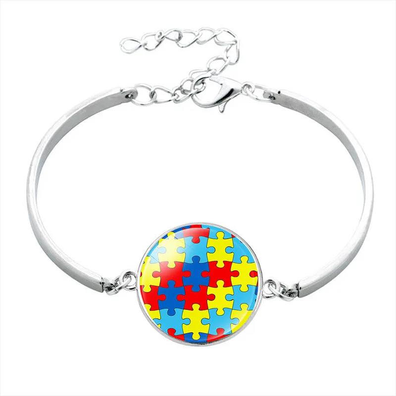 Autism Awareness Charm Bangle Bracelet Alloy Bracelets Girl Jewelry | Украшения и аксессуары