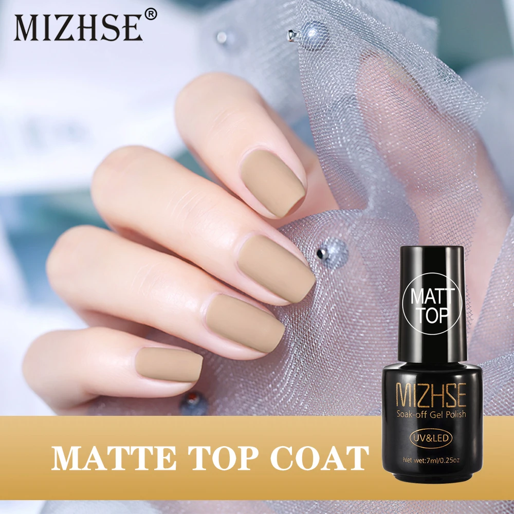

Матовое верхнее покрытие MIZHSE, дизайнерское гелевое искусственное верхнее покрытие, размачиваемое под уф-лампой, базовое покрытие, не проти...