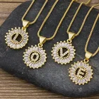 Лидер продаж, ожерелье для женщин и девочек с буквами инициала, Очаровательное ожерелье с именем из золота, подвеска, высококачественное Подарочное медное циркониевое ювелирное изделие