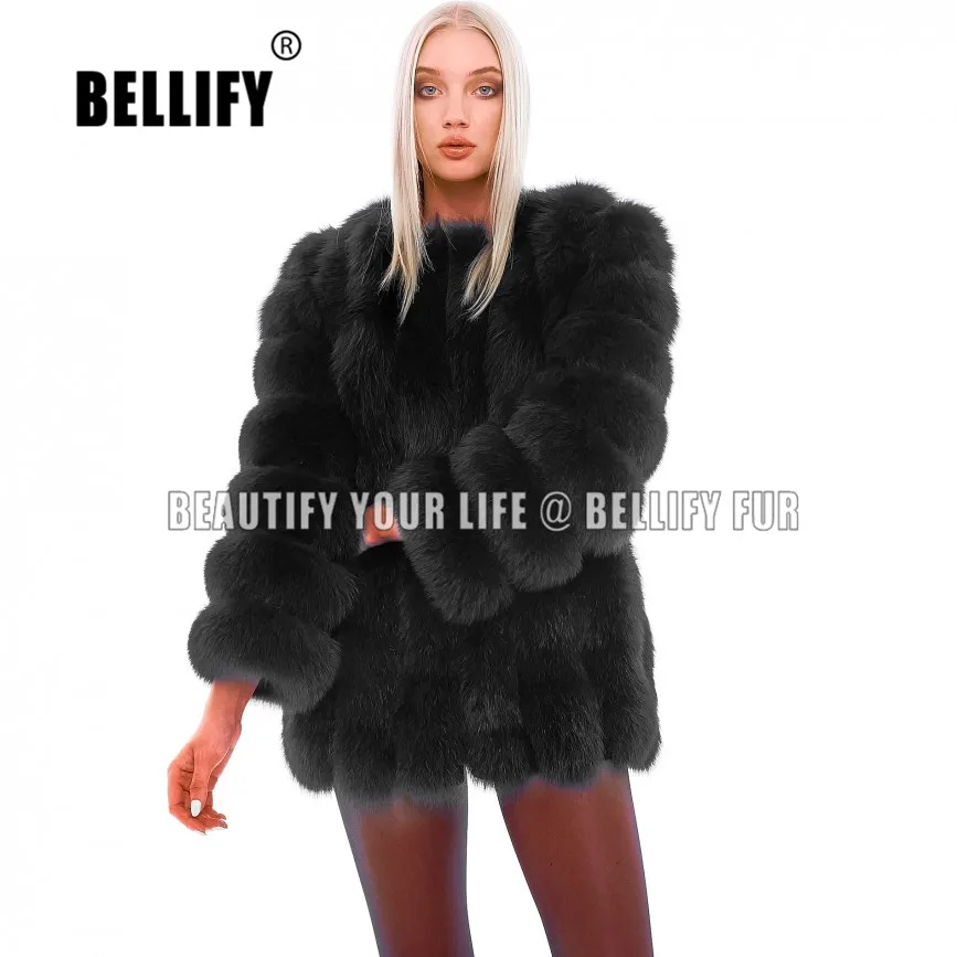 

Женская Классическая утепленная шуба из натурального Лисьего меха в полоску