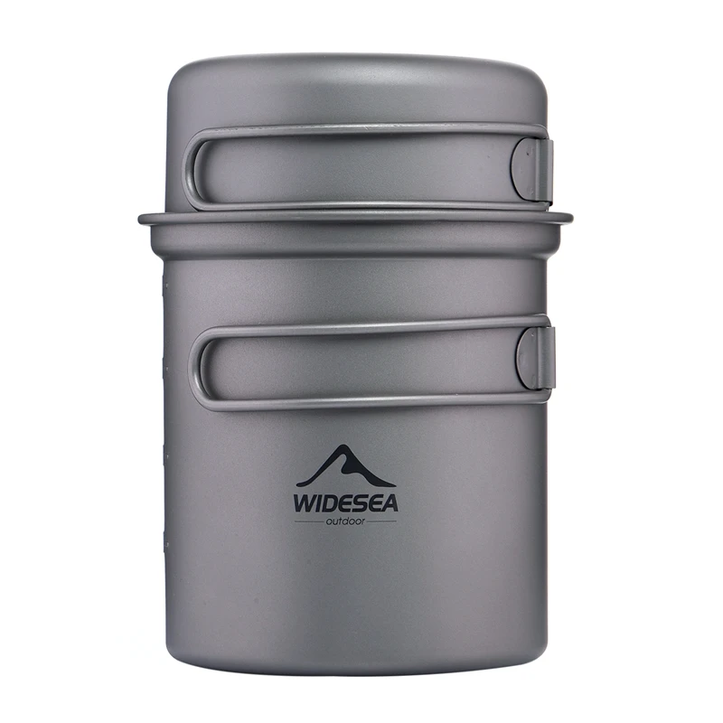 

Походная посуда Widesea из титана, набор для беспорядка, набор для приготовления пищи на открытом воздухе, кастрюля для кемпинга, походов и пикн...
