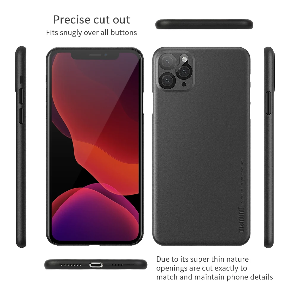memumi slim case for iphone 11 pro max 65 inch 2019 0 3 mm ultra slim matte finish coating thin fit for iphone pro max case free global shipping