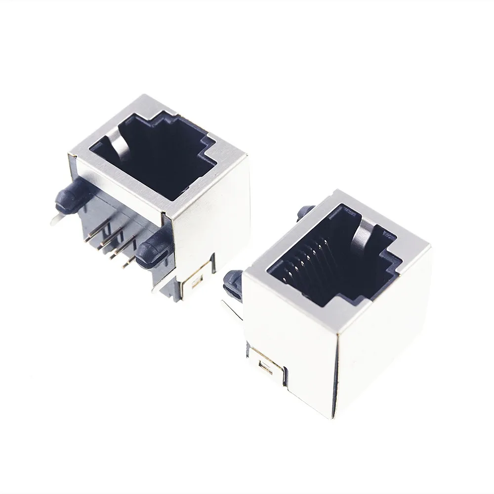 20 шт. RJ45 Однопортовый экранированный модульный PCB Jack 8P8C прямоугольный сквозной