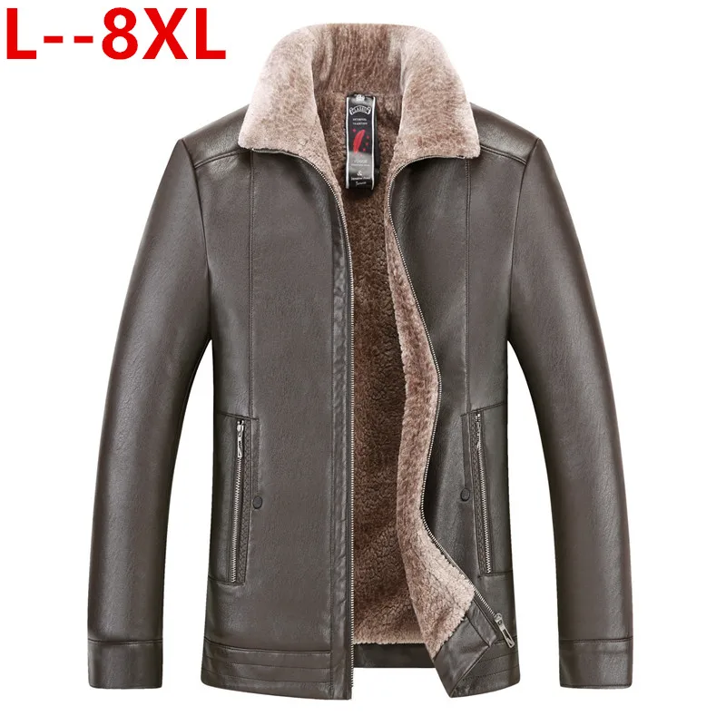8XL 6X зимняя Роскошная брендовая мужская куртка из натуральной кожи новый стиль