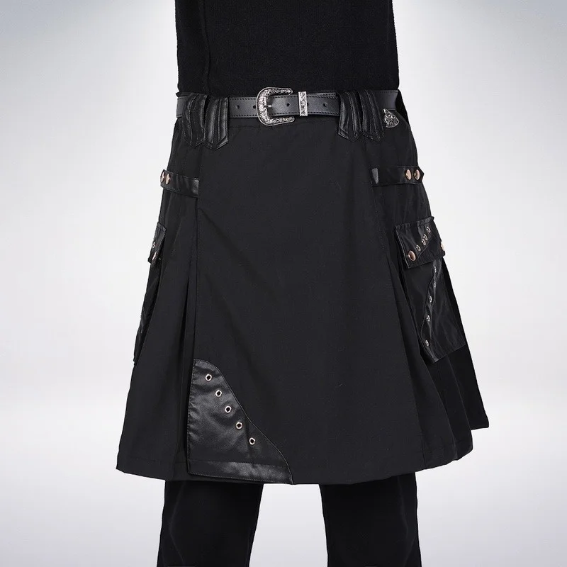 Шотландская Мужская традиционная юбка Kilt пояс плиссированная Двусторонняя цепь