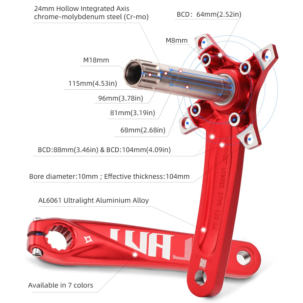 PROWHEEL коготь-551 Кривошип велосипеда MTB Запчасти диаметра окружности болтов (8/9/10/11