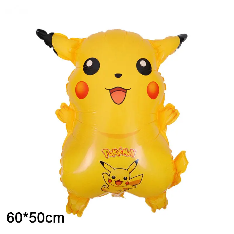 BalloonA-1pcs Pokemon Birthday Party Supplies Tableware Set Party Paper Plates Cup Napkins Pokemon Party Balloon Decorations Hats Flags Candle - Color: BalloonA-1pcs