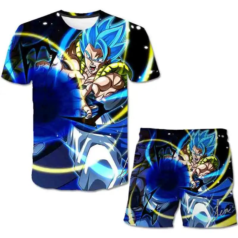 

New Fashion Vegeta Tshirts Pants Sets Anime Dragon-Ball T Shirt Kids Clothes Boys Clothes Pants Children Clothing Sets 4 to 14 Y