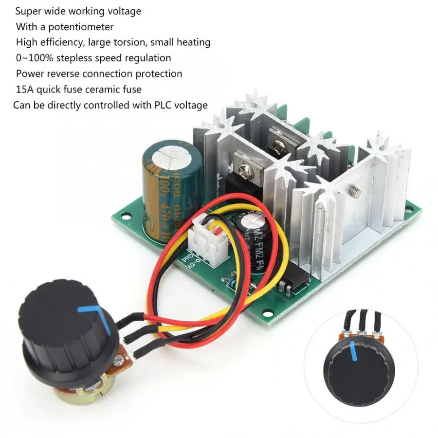 Фото DC 6 V 90 15A регулятор скорости двигателя 0 1 1000 W PWM Переключатель регулирования с DC 6 V 90 15A регулятор скорости двигателя 0 1 1000 W PWM Переключатель регулирования с