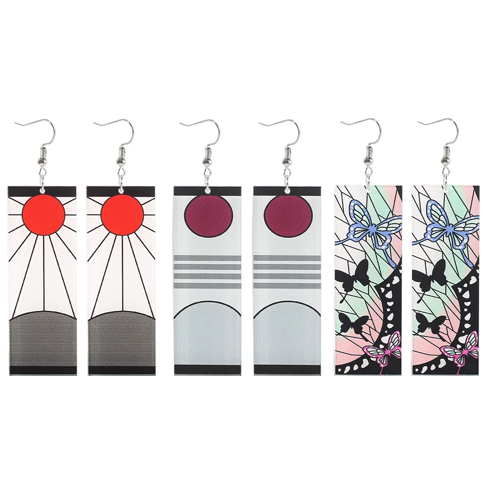 Японские популярные акриловые серьги ниндзя из аниме клинок рассекающего