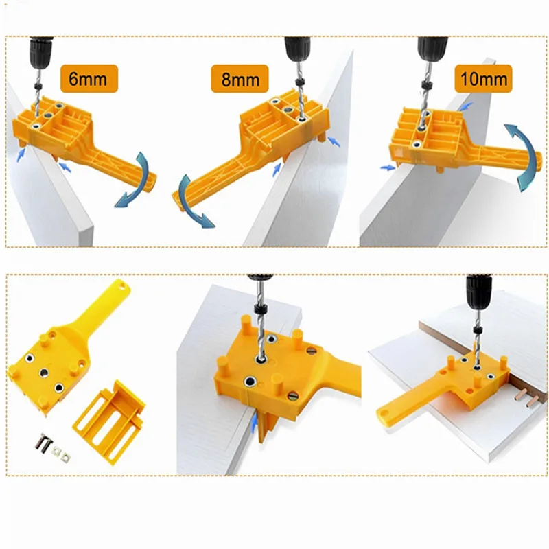 

The First Choice For Woodworkers Is The Exquisite Appearance Of ABS Plastic Handheld Wood Board Straight Hole Punching Locator