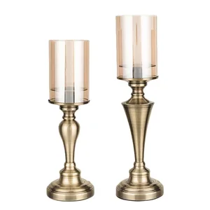 Glass Cylinder Taper Candle Holder Votive Candlestick Home Wedding Decors