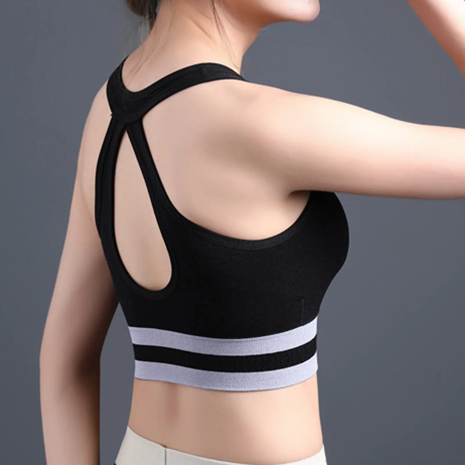 

25# Women Sports Running tshirt Bodybuilding Chest Pad Top t shirts harajuku femme t-shirts casual fashion o-neck tshirt tops