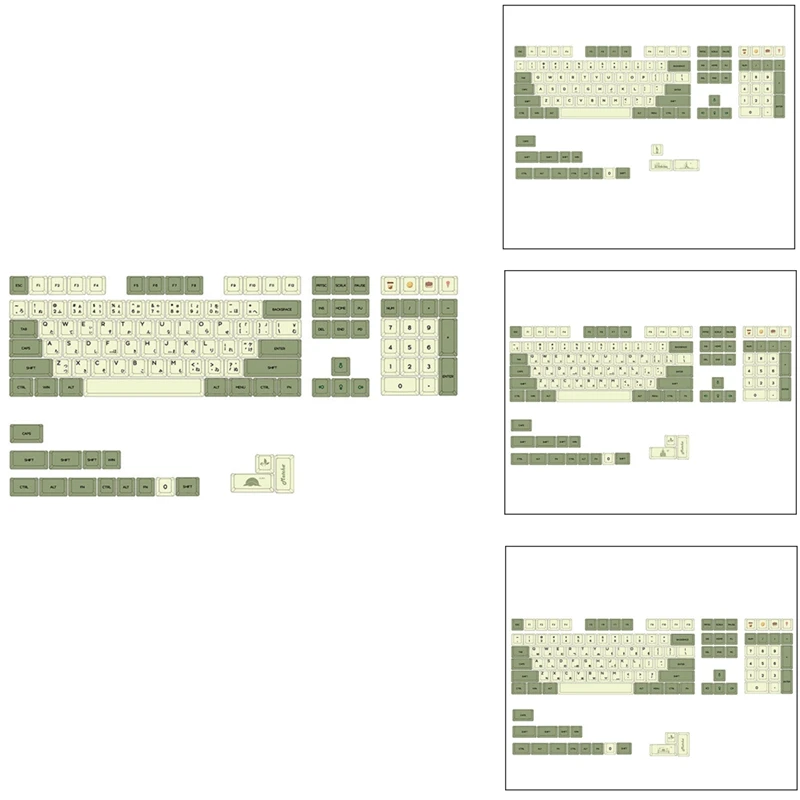 

Green Ethermal Dye Sublimation Fonts PBT Keycap for Wired USB Mechanical Keyboard 124 Keycaps