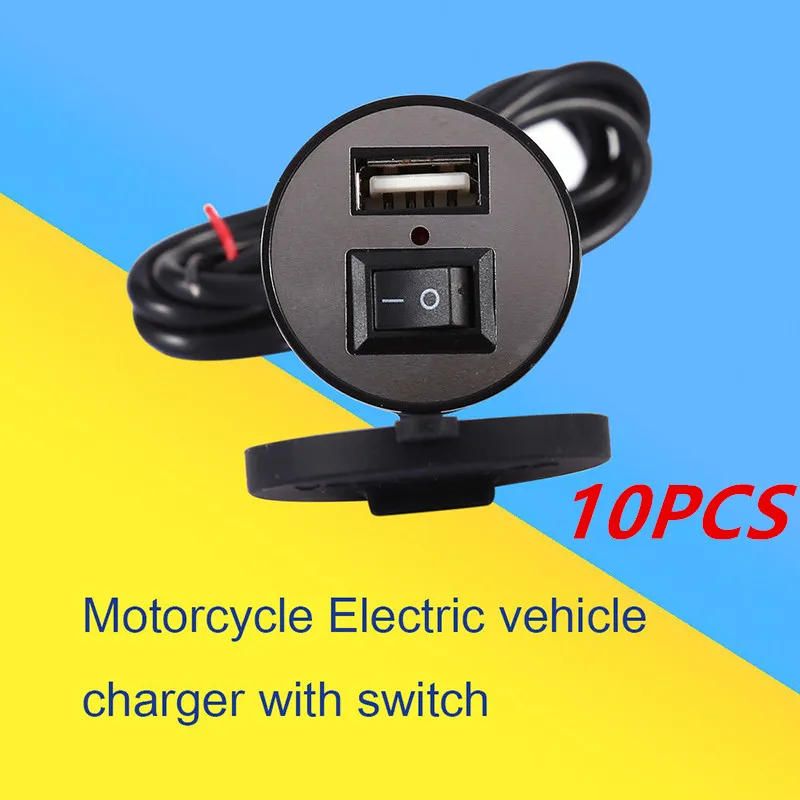 10PCS 12V мотоцикл USB Мобильный телефон gps зарядное устройство адаптер переключатель DC 5V Заряженный универсальный преобразователь питания, поэтому аксессуар - Цвет: 10PCS