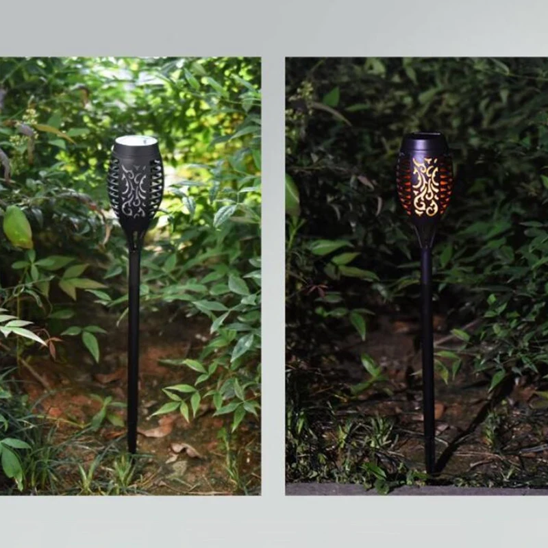 

IP65 Waterproof Solar Path Torches Lights Flame Torches Lights Outdoor Decoration for Patio Garden Path Yard (4Pcs)