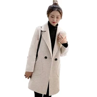 women woolen jacket 2021 spring autumn winter new small woolen coat female mid length korean short coffee color woolen coat a283