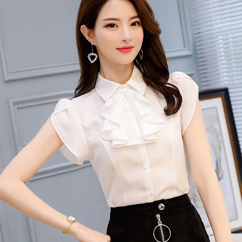 2020 летняя новая корейская модная Джокер рубашка Повседневная тонкая женская