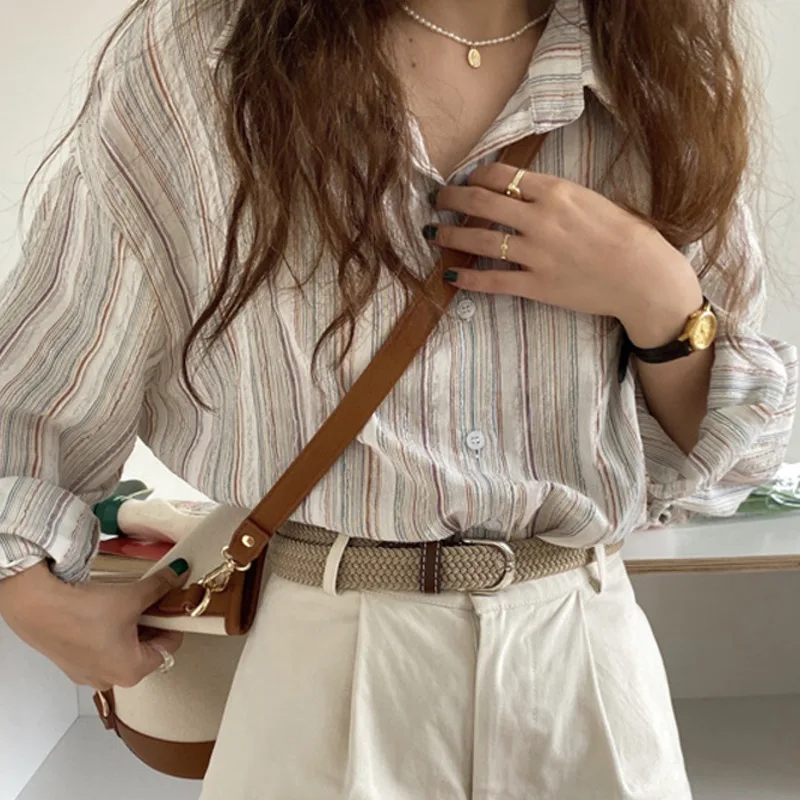 

Женская рубашка-поло с длинным рукавом, в Корейском стиле