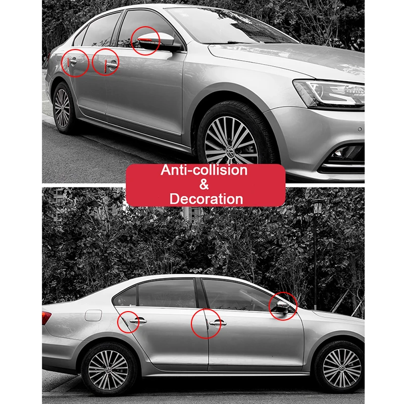 6PCS Auto Car Door Guard Edge Protector Door Anti-collision Sticker Rear View Mirror Anti-scratch Protector Door Trim Accessorie