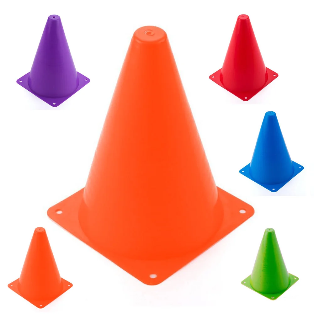 

10pcs Thicker Anti-freezing Road Pile Plastic Solid Barrier Bucket Basketball Football Traffic Cone Training Equipment With Hole