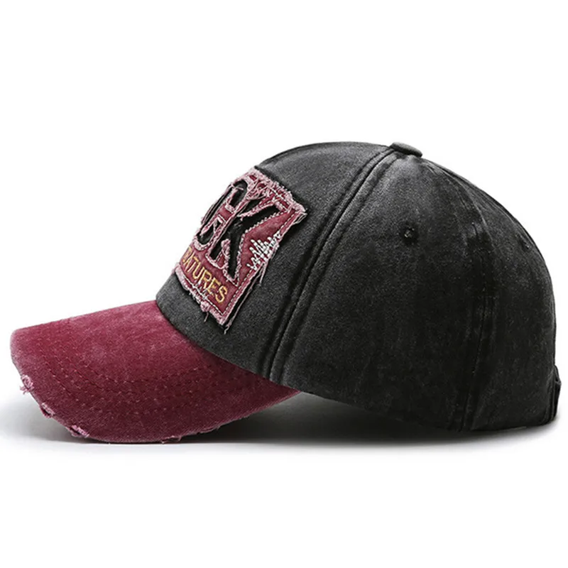 

Adjustable Size Washed Cowboy Cotton Baseball Caps For Men Women Snapback Cap Distressed Hole letter Fashion Couple Sports Hat