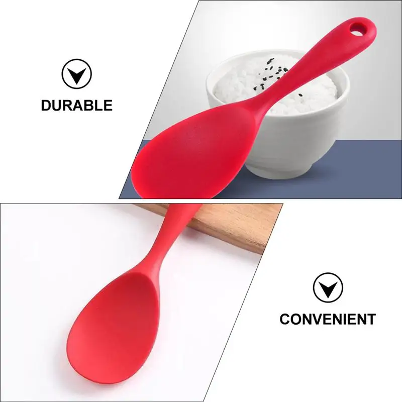 

1Pc Silica Gel Rice Spoon Non-stick Rice Spoon Soup Rice Spoon Supply Kitchen Gadget Accessories