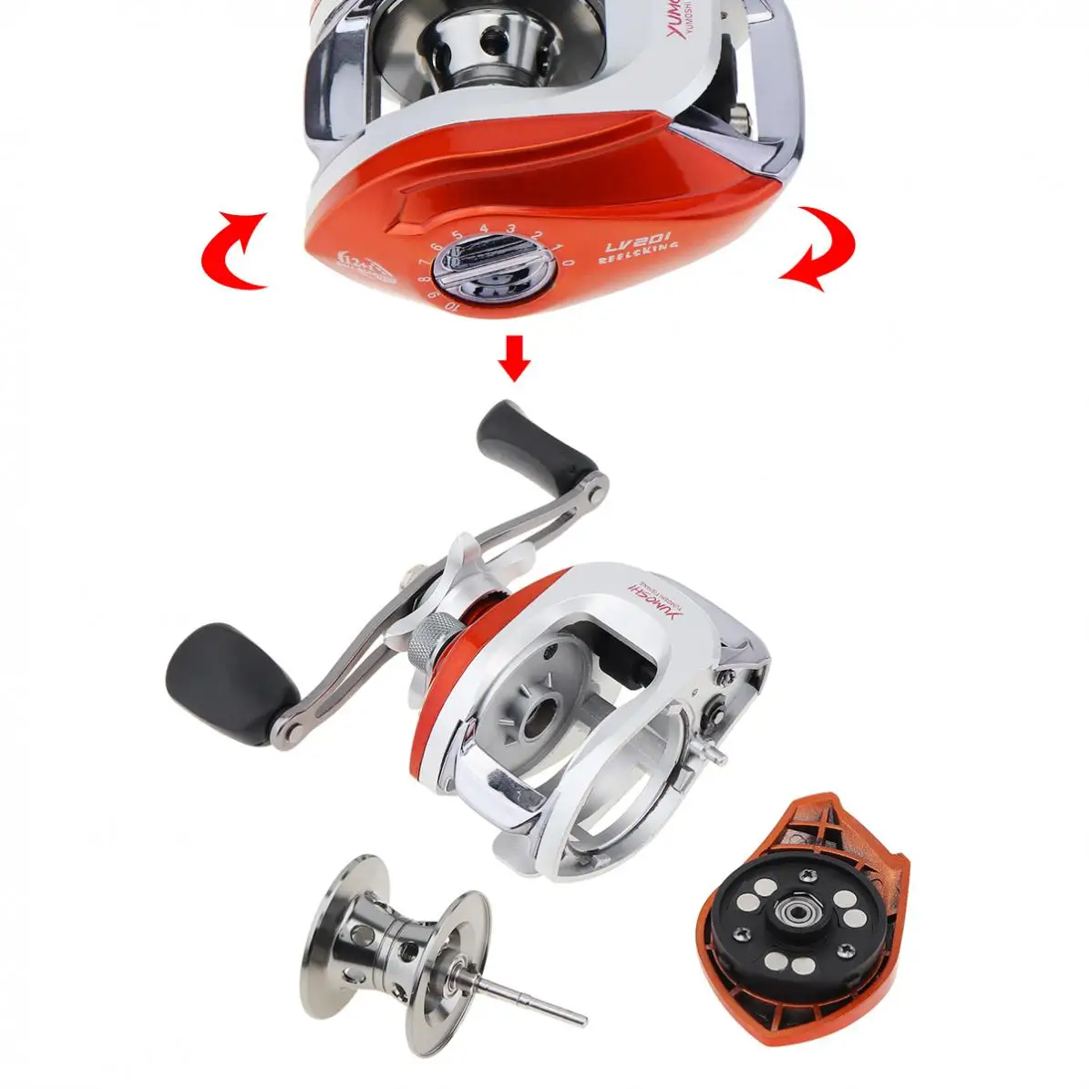 12+1BB 6.3:1 Gear Ratio Stainless Steel Fishing Baitcasting Reel Max Drag 5KG/11LB with Magnetic Brake Right Left Hand Optional | Спорт и