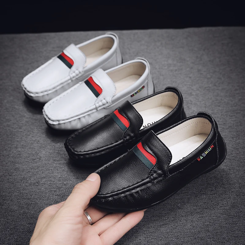 2022 New Autumn Genuine Leather children's Shoes for Boys Mocassins Fashion Kids For Girls Casual Flat Slip On Loafer | Детская