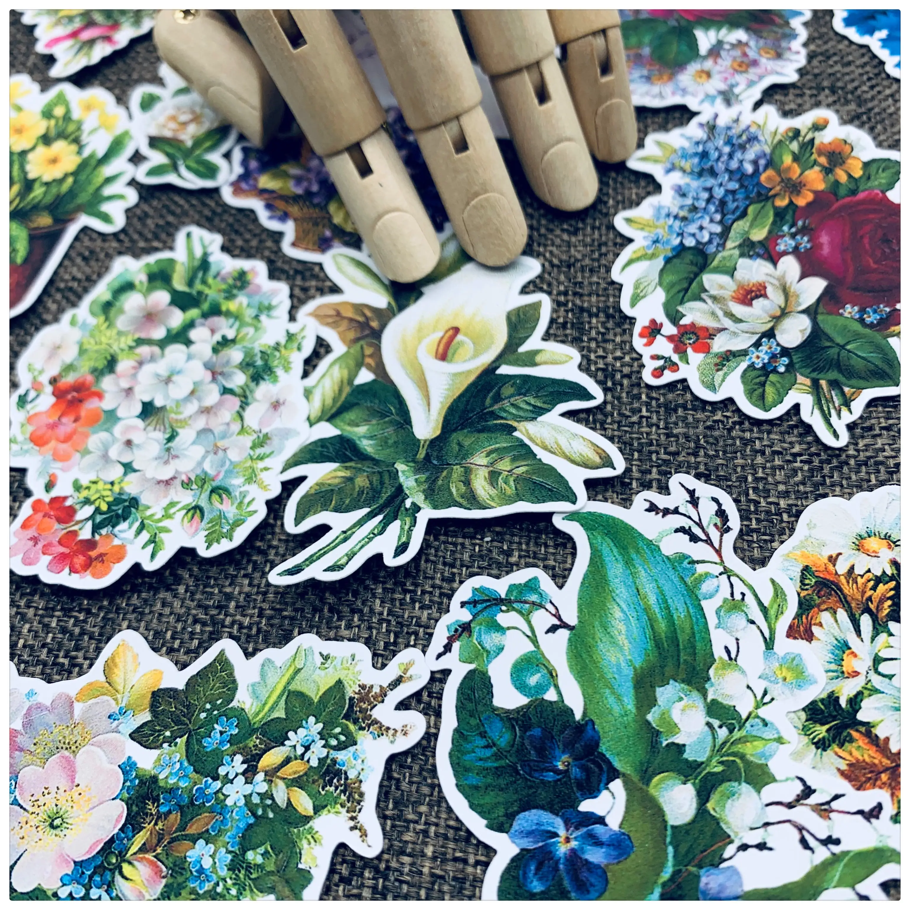 

25Pcs/Pack Vintage Flower Bouquet Sticker DIY Craft Scrapbooking Album Junk Journal Planner Decorative Stickers