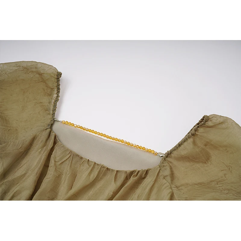 Французское длинное женское платье лето элегантный квадратный вырез винтажные