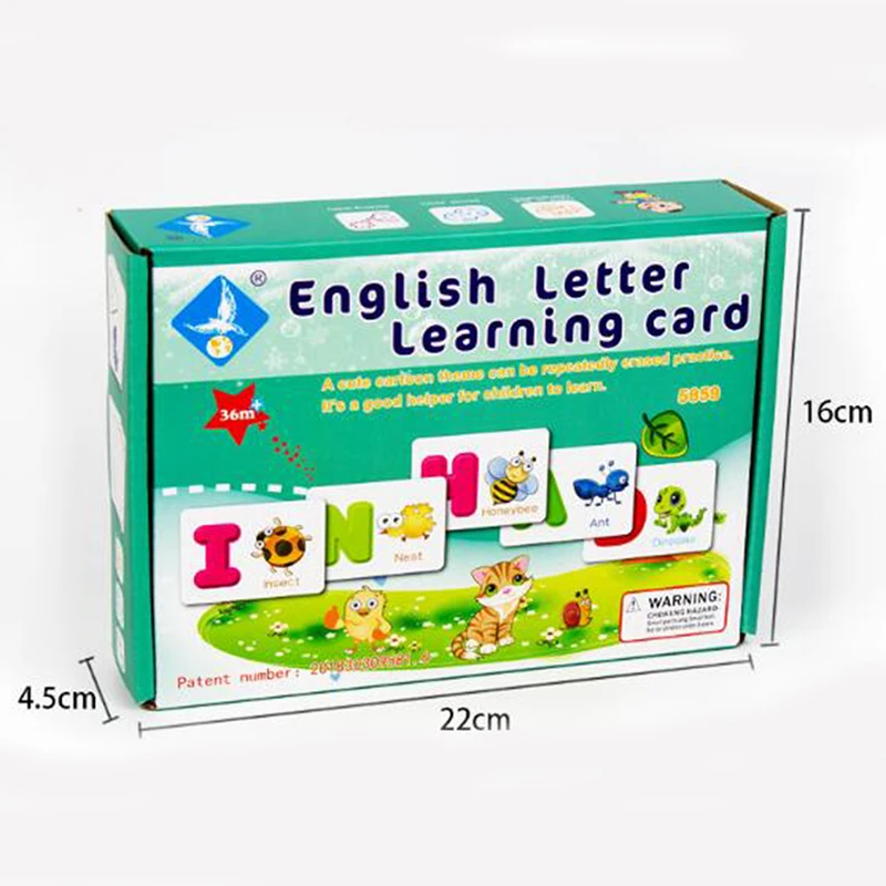 

Children English Letter Learning Card English Alphabet Word Cognitive Toys Literacy Puzzle Card Enlightenment Toys