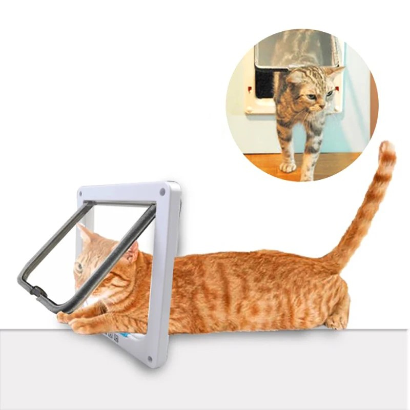 3 размера 4 Way Pet щенок собака кошка ворота замок блокировки безопасная откидная дверца пуэтас Para Perros дверь для товары для домашних животных, кошек