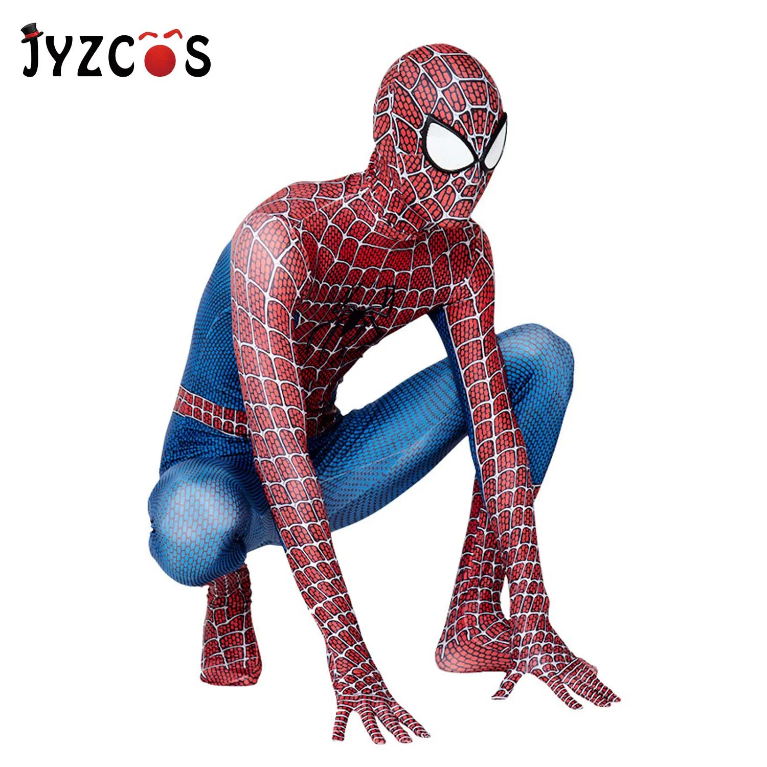 JYZCOS костюм Человека-паука с 3D принтом для детей и взрослых, лайкра, спандекс, классический костюм Человека-паука для Хэллоуина, маскарадный костюм