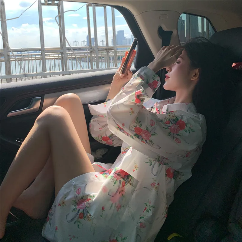 

Long Sleeve Print Women's Clothing Loose Blouses Ladies Tops Korean Clothes Autumn Style Chic Shirts Plus Size Floral New