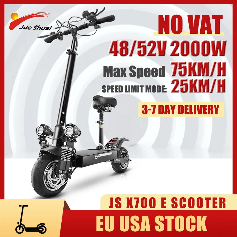 

CE Certification 48V Electric Scooter 2000w Dual Motor Foldable patinete elétrico for Adults 75KM/H Max Speed EU USA Stock