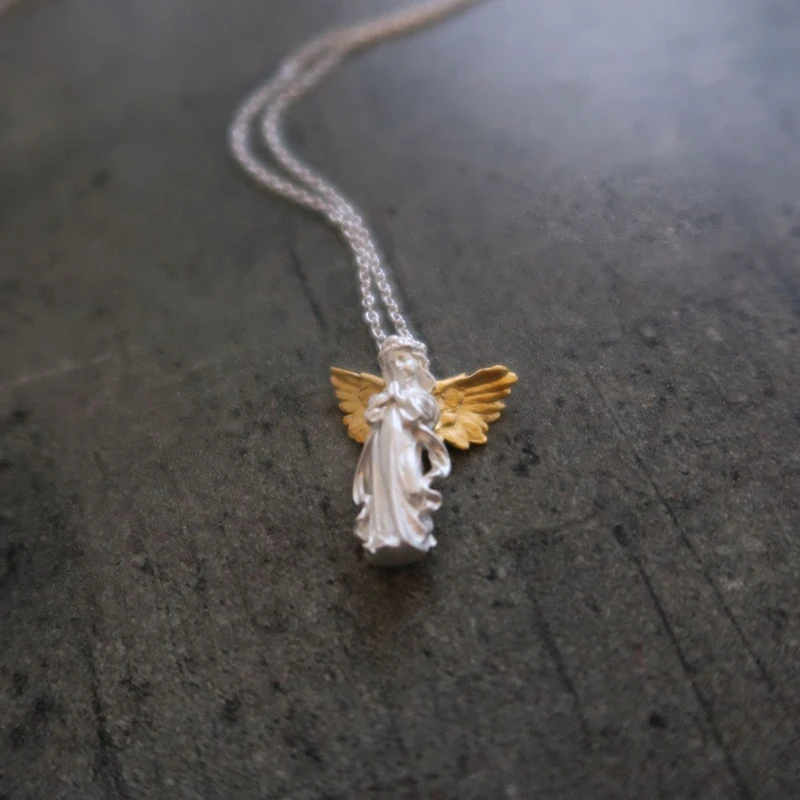 

Ожерелье серебряное с кулоном в виде ангела для мужчин и женщин