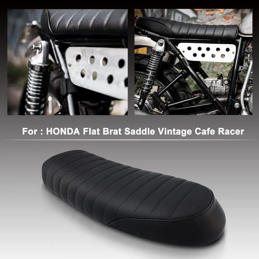 Мотоцикл Винтаж седло Кафе Racer сиденье плоский Brat для Honda CB CL Yamaha SR XJ SUZUKI GS