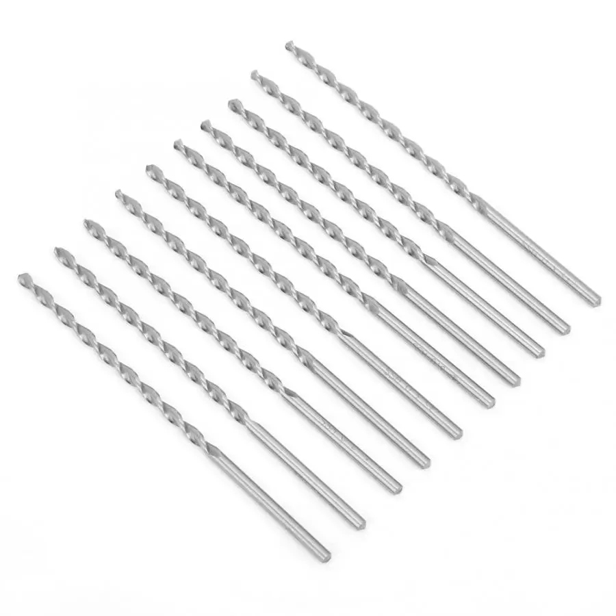 

10Pcs Parabolic Drill Bit Good Hardness High Speed Steel Straight Shank 3x100mm Metalworking Drill