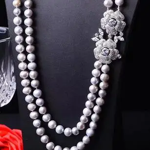 Ожерелье с пресноводным жемчугом аксессуары из натурального циркония белый