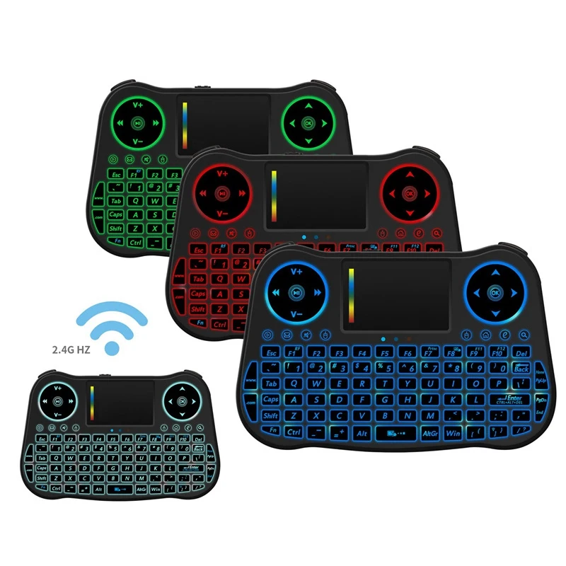MT08 2 4 GHz Air mouse беспроводная сенсорная клавиатура QWERTY с подсветкой для tv Box PC