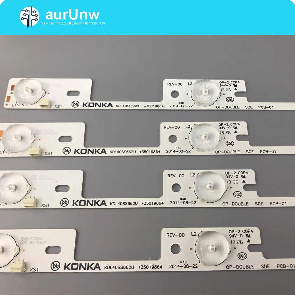 

20 штук 4 светодиодный s * 6V светодиодный подсветка бар для Konka 39 дюймов ТВ KDL39SS662U 35018339 Konka 40 дюймов KDL40SS662U 35019864 327 мм