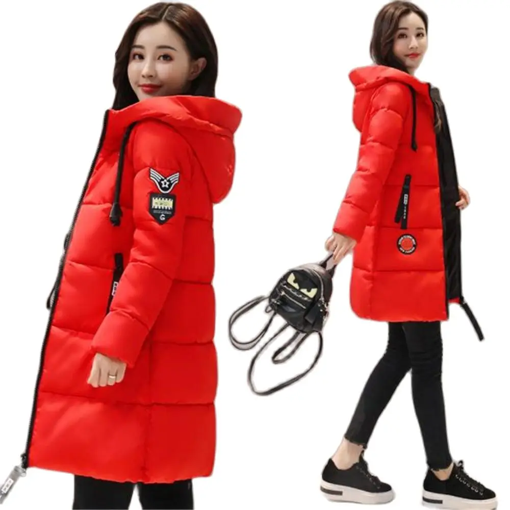Hot Sale Parka Women 2021 Winter Jacket outerwear Hooded Outwear Female Parka Thick Cotton Padded Lining Female Basic Coats