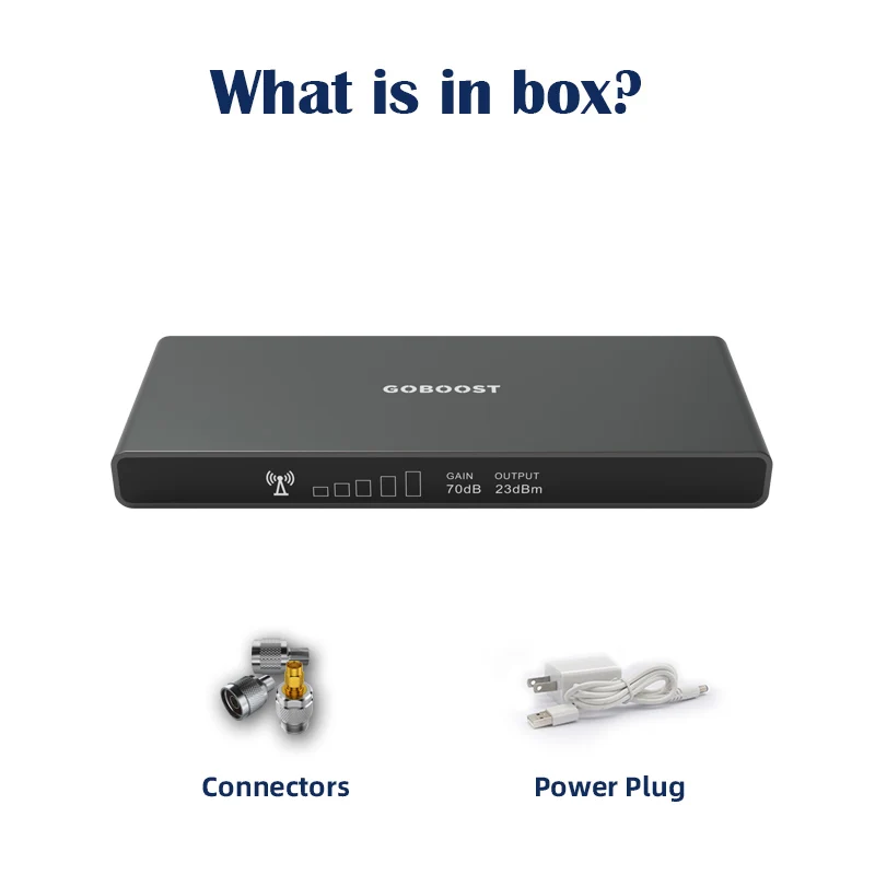 

GOBOOST Repeater 3G 4G Cellular Signal Booster LTE 700 800 1800 2100 MHZ DCS WCDMA Amplifier Network 70DB BAND28 20 Mobile Phone